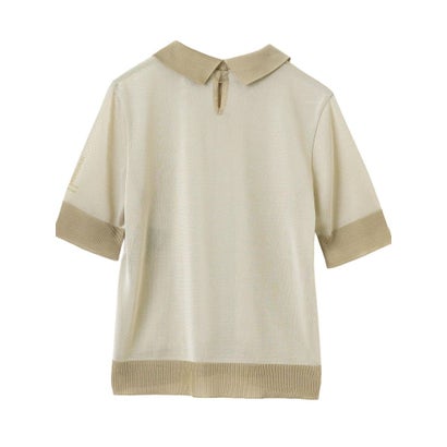 ランバン コレクション LANVIN COLLECTION 添え糸編みロゴ・ハイゲージニット （ブラック）｜詳細画像