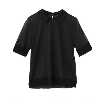 ランバン コレクション LANVIN COLLECTION 添え糸編みロゴ・ハイゲージニット （ブラック）｜詳細画像