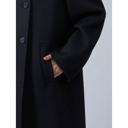 ランバン コレクション LANVIN COLLECTION ウールカシミヤ ハンドステッチステンカラーコート （ブラック）｜詳細画像