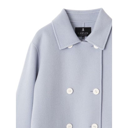 ランバン コレクション LANVIN COLLECTION ウールカシミヤ ハンドステッチステンカラーコート （ブラック）｜詳細画像