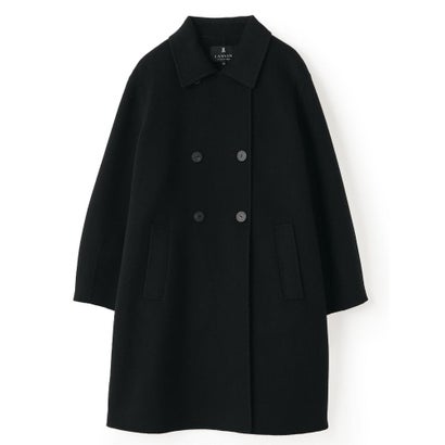 ランバン コレクション LANVIN COLLECTION ウールカシミヤ ハンドステッチステンカラーコート （ブラック）｜詳細画像