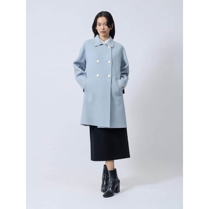 ランバン コレクション LANVIN COLLECTION ウールカシミヤ ハンドステッチステンカラーコート （ブラック）｜詳細画像