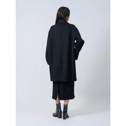 ランバン コレクション LANVIN COLLECTION ウールカシミヤ ハンドステッチステンカラーコート （ブラック）｜詳細画像