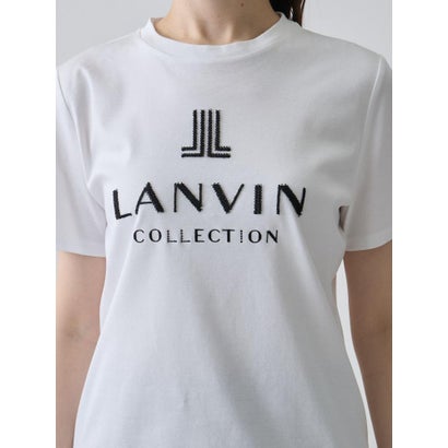 ランバン コレクション LANVIN COLLECTION 桐生立体刺繍・高密度スムースカットソー （ブラック配色）｜詳細画像