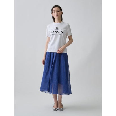 ランバン コレクション LANVIN COLLECTION 桐生立体刺繍・高密度スムースカットソー （ホワイト）｜詳細画像