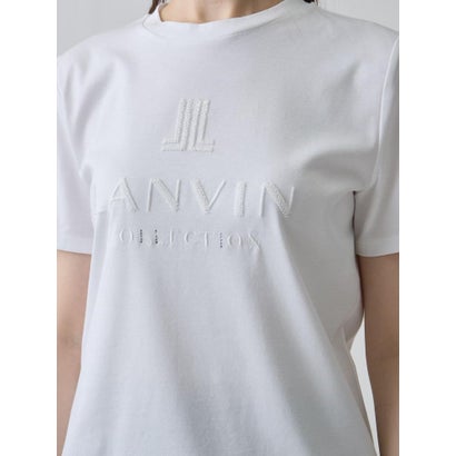 ランバン コレクション LANVIN COLLECTION 桐生立体刺繍・高密度スムースカットソー （ホワイト）｜詳細画像