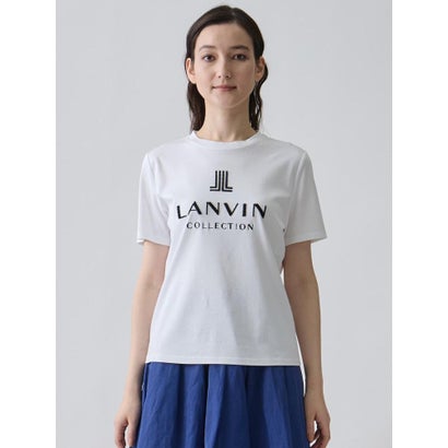ランバン コレクション LANVIN COLLECTION 桐生立体刺繍・高密度スムースカットソー （ホワイト）｜詳細画像