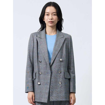 ランバン コレクション LANVIN COLLECTION INTESAグレンチェック ダブルボタンジャケット （レッド系その他）｜詳細画像