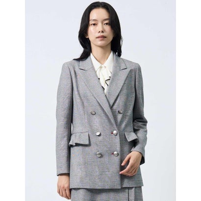 ランバン コレクション LANVIN COLLECTION INTESAグレンチェック ダブルボタンジャケット （レッド系その他）｜詳細画像