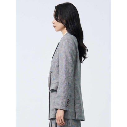 ランバン コレクション LANVIN COLLECTION INTESAグレンチェック ダブルボタンジャケット （レッド系その他）｜詳細画像