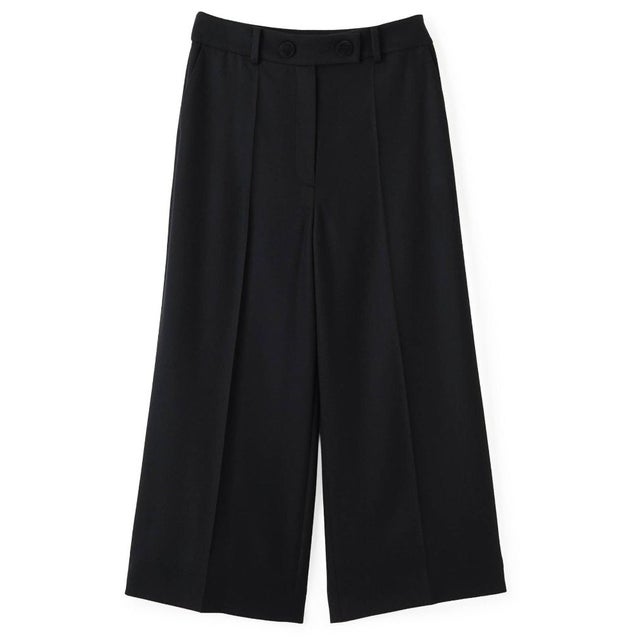 センタープレスワイドパンツ （ブラック）