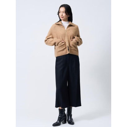センタープレスワイドパンツ （チャコールグレー）｜詳細画像