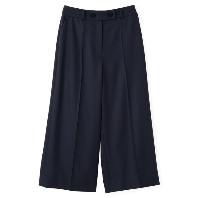 センタープレスワイドパンツ （ネイビー）