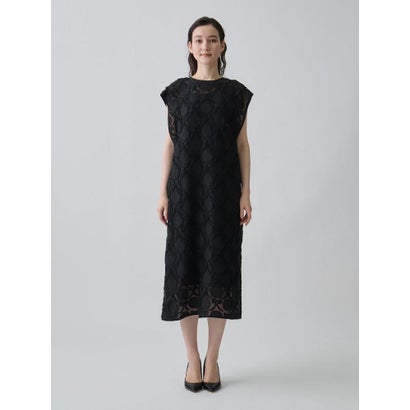 ランバン コレクション LANVIN COLLECTION ウォールカットジャカード・フレンチスリーブワンピース （ブルー）｜詳細画像