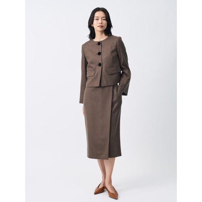 ランバン コレクション LANVIN COLLECTION ストレートラインスカート （チャコールグレー）｜詳細画像