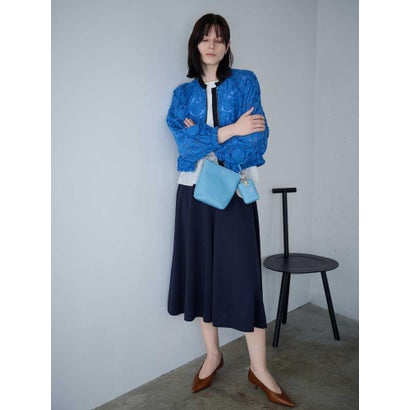 ランバン コレクション LANVIN COLLECTION ウォールカットジャカード・ラグランブルゾン （ブルー）｜詳細画像