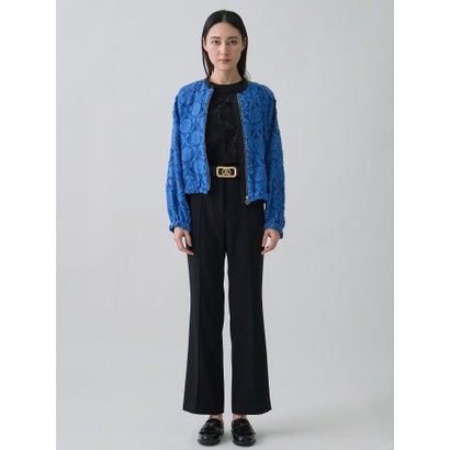 ランバン コレクション LANVIN COLLECTION ウォールカットジャカード・ラグランブルゾン （ブラック）｜詳細画像