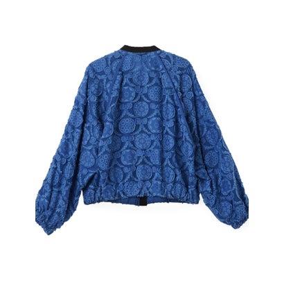 ランバン コレクション LANVIN COLLECTION ウォールカットジャカード・ラグランブルゾン （ブラック）｜詳細画像