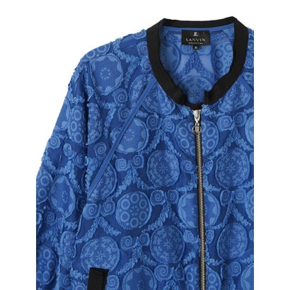 ランバン コレクション LANVIN COLLECTION ウォールカットジャカード・ラグランブルゾン （ブラック）｜詳細画像