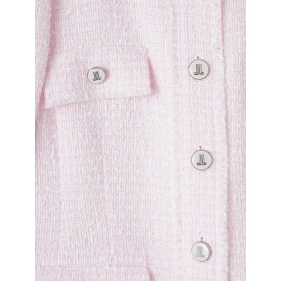 ファンシーヤーンツイードジャケット （ライトピンク）｜詳細画像
