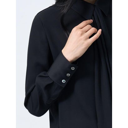 ランバン コレクション LANVIN COLLECTION シアーツイル アレンジタイブラウス （ホワイト）｜詳細画像