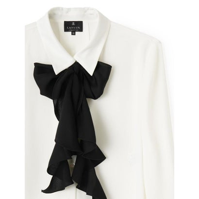 ランバン コレクション LANVIN COLLECTION シアーツイル アレンジタイブラウス （ホワイト）｜詳細画像