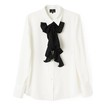 ランバン コレクション LANVIN COLLECTION シアーツイル アレンジタイブラウス （ホワイト）｜詳細画像