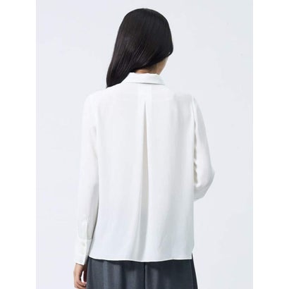ランバン コレクション LANVIN COLLECTION シアーツイル アレンジタイブラウス （ホワイト）｜詳細画像