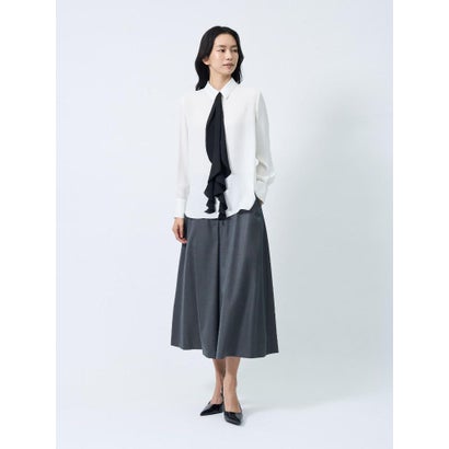 ランバン コレクション LANVIN COLLECTION シアーツイル アレンジタイブラウス （ホワイト）｜詳細画像