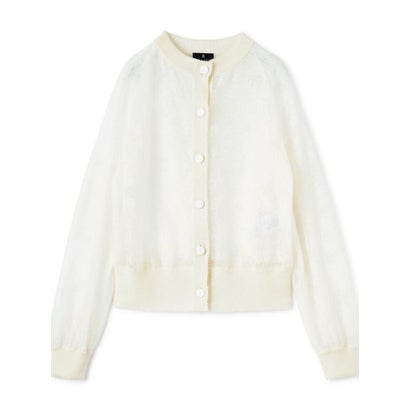 ランバン コレクション LANVIN COLLECTION ウールジャカード先染カーディガン （オフホワイト）｜詳細画像