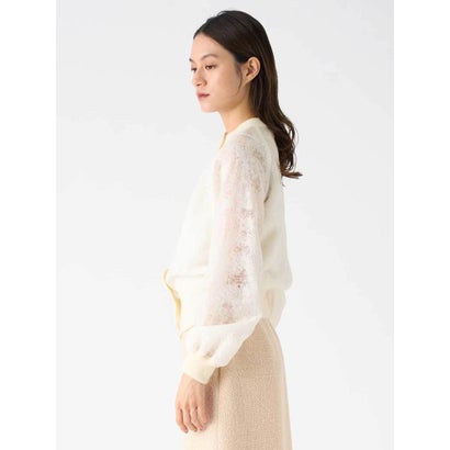 ランバン コレクション LANVIN COLLECTION ウールジャカード先染カーディガン （オフホワイト）｜詳細画像