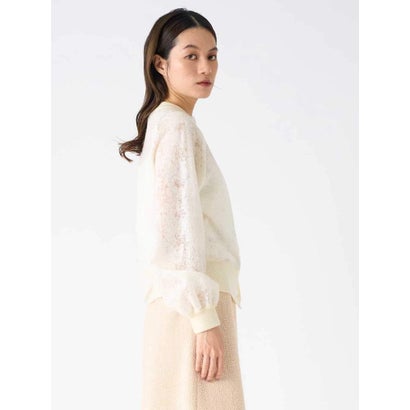 ランバン コレクション LANVIN COLLECTION ウールジャカード先染カーディガン （オフホワイト）｜詳細画像