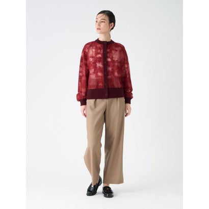 ランバン コレクション LANVIN COLLECTION ウールジャカード先染カーディガン （ダークオレンジ）｜詳細画像