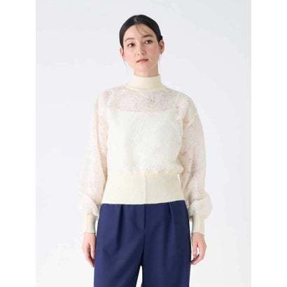 ランバン コレクション LANVIN COLLECTION ウールジャカード先染カットソー （オフホワイト）｜詳細画像