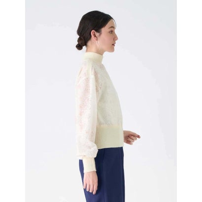 ランバン コレクション LANVIN COLLECTION ウールジャカード先染カットソー （オフホワイト）｜詳細画像