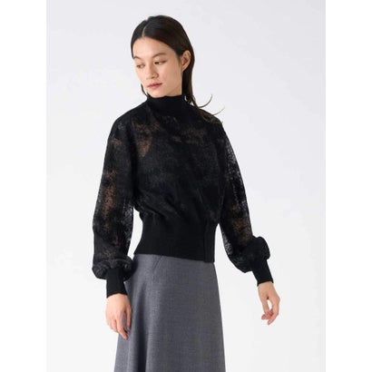 ランバン コレクション LANVIN COLLECTION ウールジャカード先染カットソー （ブラック）｜詳細画像