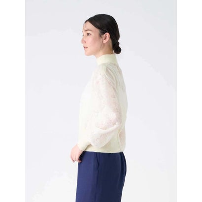 ランバン コレクション LANVIN COLLECTION ウールジャカード先染カットソー （ブラック）｜詳細画像