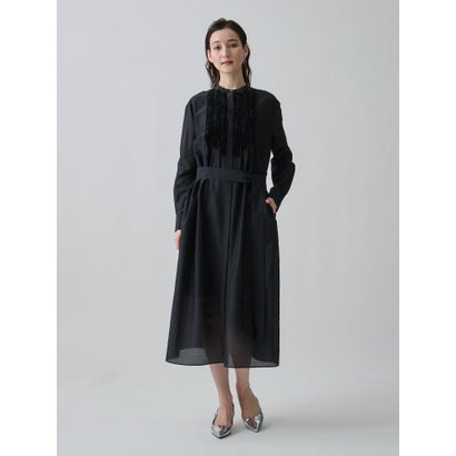 ランバン コレクション LANVIN COLLECTION シルクコットンシアー・ピンキングモチーフワンピース （ブルー）｜詳細画像