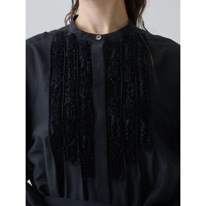 ランバン コレクション LANVIN COLLECTION シルクコットンシアー・ピンキングモチーフワンピース （ブルー）｜詳細画像