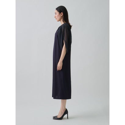 ランバン コレクション LANVIN COLLECTION 変形袖デザイン・アセテートワンピース （ピンク）｜詳細画像