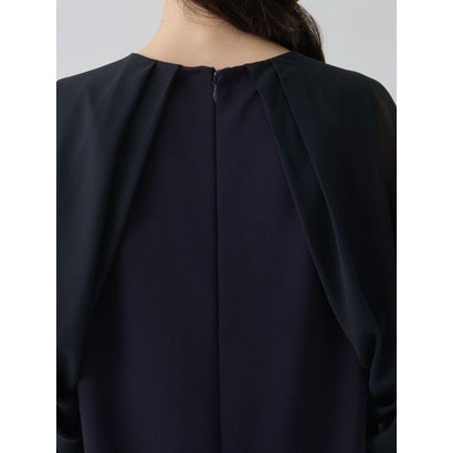 ランバン コレクション LANVIN COLLECTION 変形袖デザイン・アセテートワンピース （ピンク）｜詳細画像