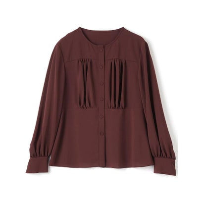 ランバン コレクション LANVIN COLLECTION ギャザーデザインブラウス （ボルドー）｜詳細画像