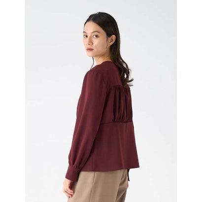 ランバン コレクション LANVIN COLLECTION ギャザーデザインブラウス （ボルドー）｜詳細画像