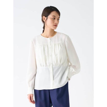 ランバン コレクション LANVIN COLLECTION ギャザーデザインブラウス （ボルドー）｜詳細画像
