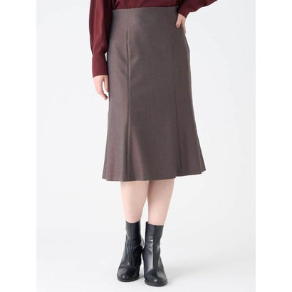 ランバン コレクション LANVIN COLLECTION シルクウール マーメイドライン ストレッチスカート （ベージュ）｜詳細画像