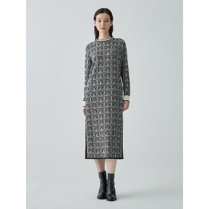 ランバン コレクション LANVIN COLLECTION JLモノグラムニットワンピース （ライトブルー）｜詳細画像