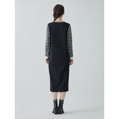 ランバン コレクション LANVIN COLLECTION JLモノグラムニットワンピース （ライトブルー）｜詳細画像