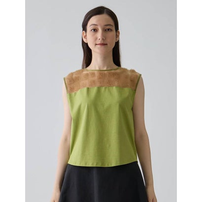 ランバン コレクション LANVIN COLLECTION チュールコンビ ローズ刺繍カットソー （ホワイト）｜詳細画像