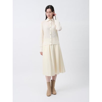 ランバン コレクション LANVIN COLLECTION インターシャ配色プルオーバー （オフホワイト）｜詳細画像