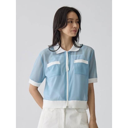 ショート丈エアリーブラウス （ブラック）｜詳細画像